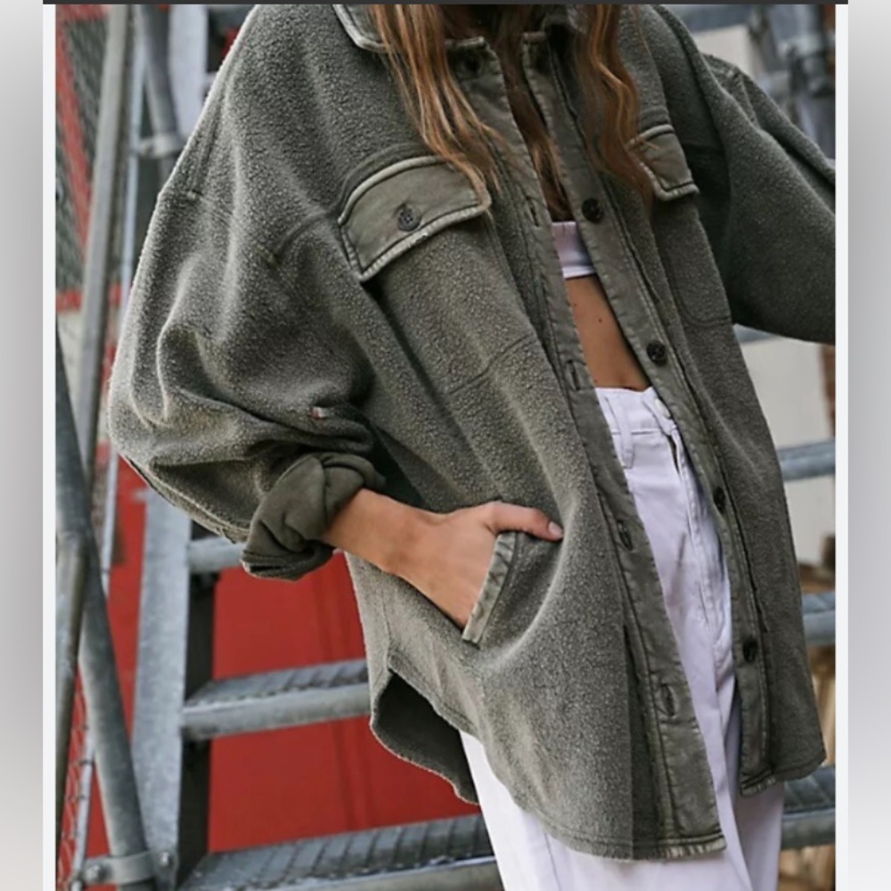 Free People Ruby Jacket in Olive